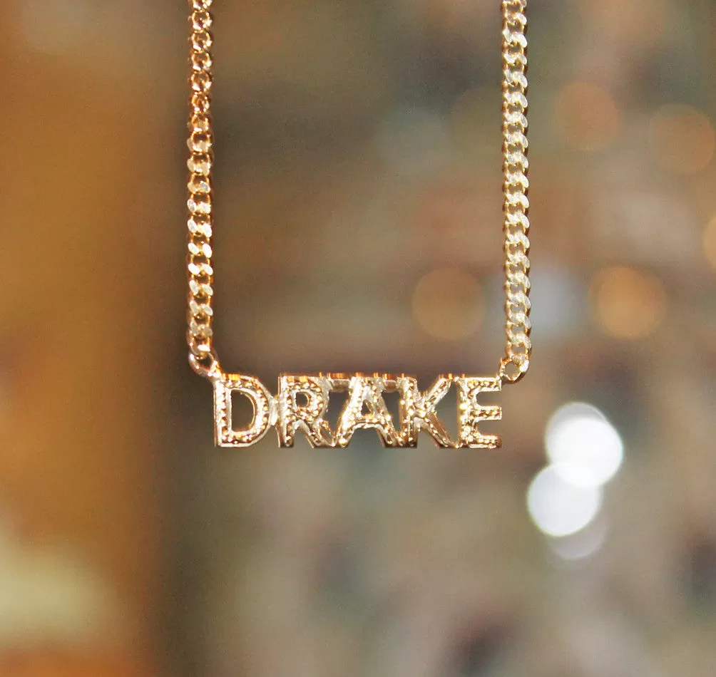 Diamond Cut Block Name Necklace - Kylie Jenner - Khloe Kardashian