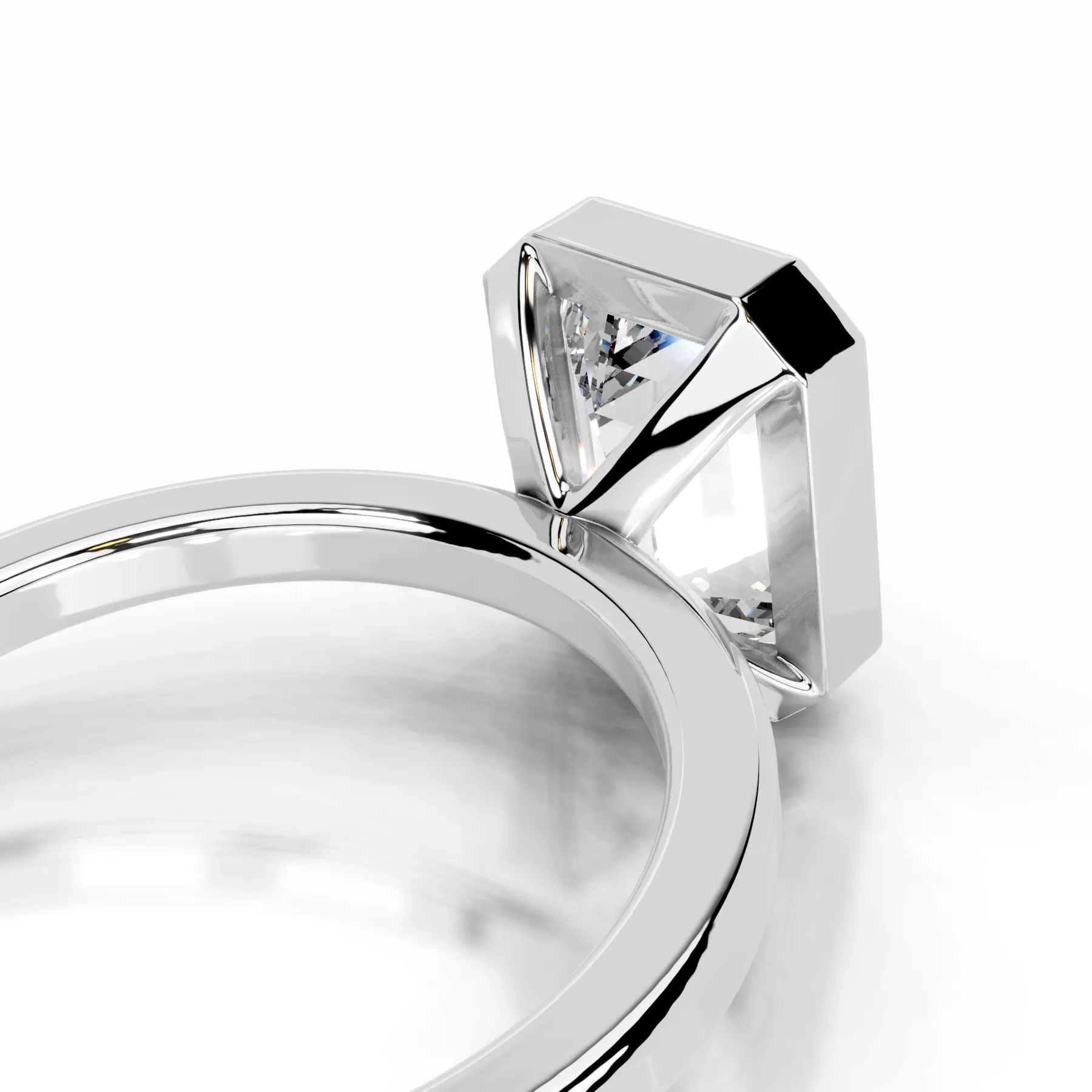 Dima Diamond Engagement Ring   (2 Carat) -18K White Gold