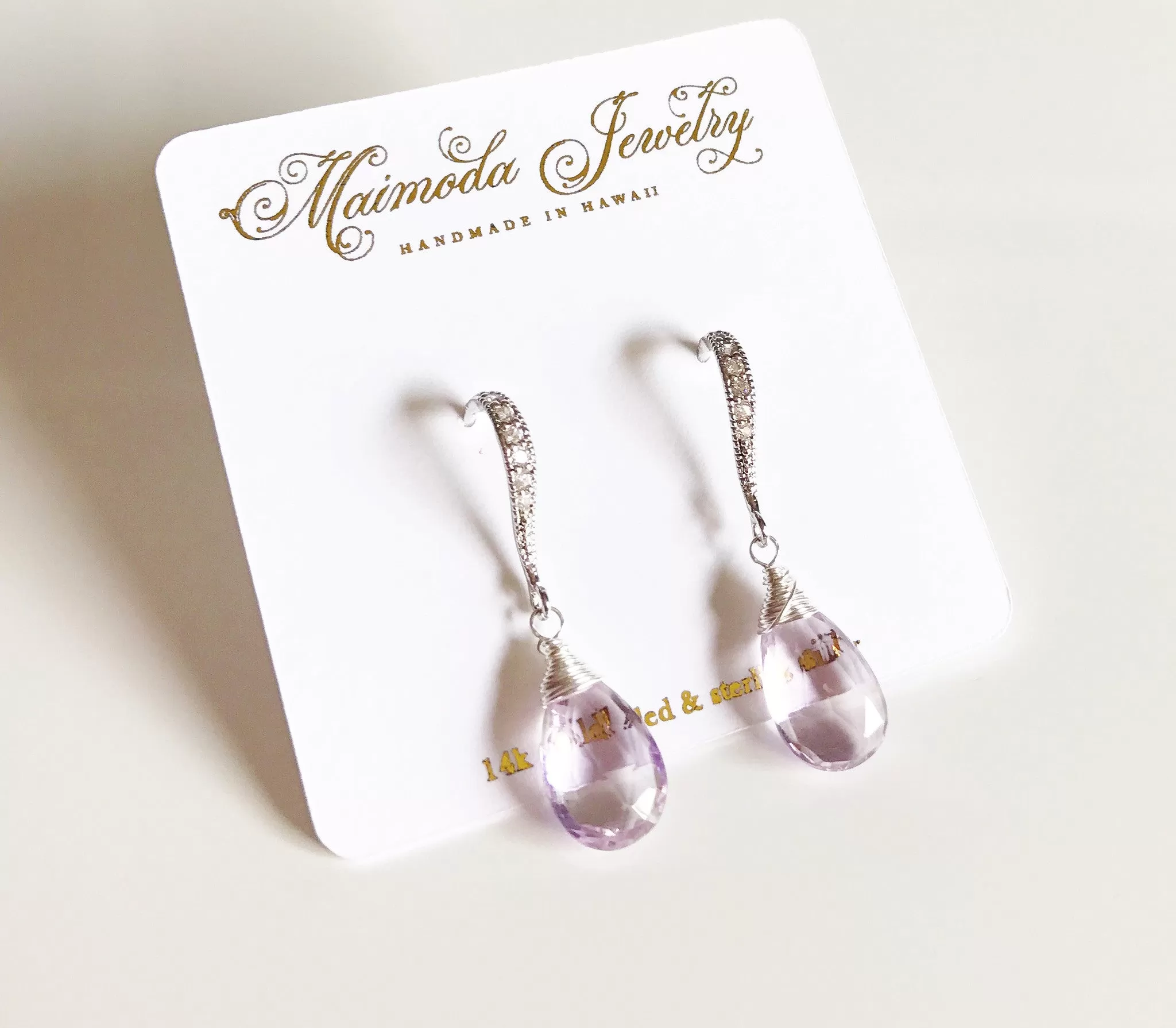 Earrings Nalani - pink amethyst (E345)