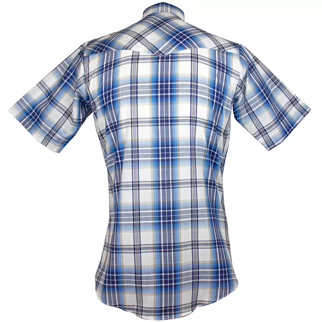 Ely Cattleman Men's Short Sleeve Plaid Print Snap Shirt