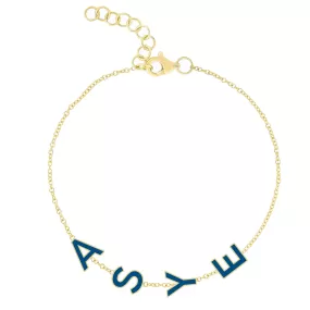 Enamel Multiple Initials Bracelet