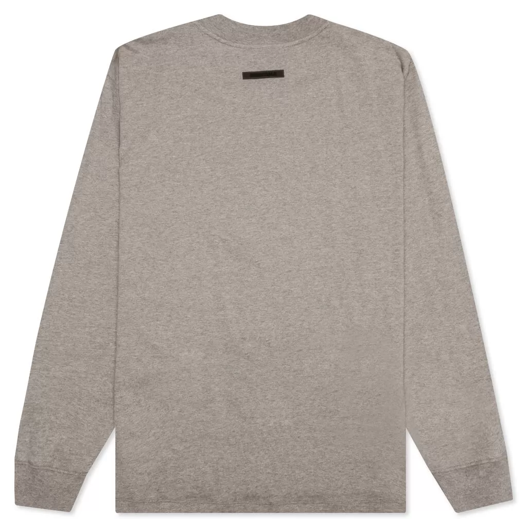 Essentials L/S Tee - Dark Heather Oatmeal