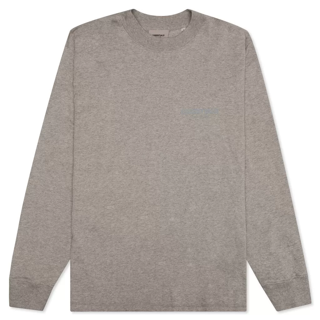 Essentials L/S Tee - Dark Heather Oatmeal