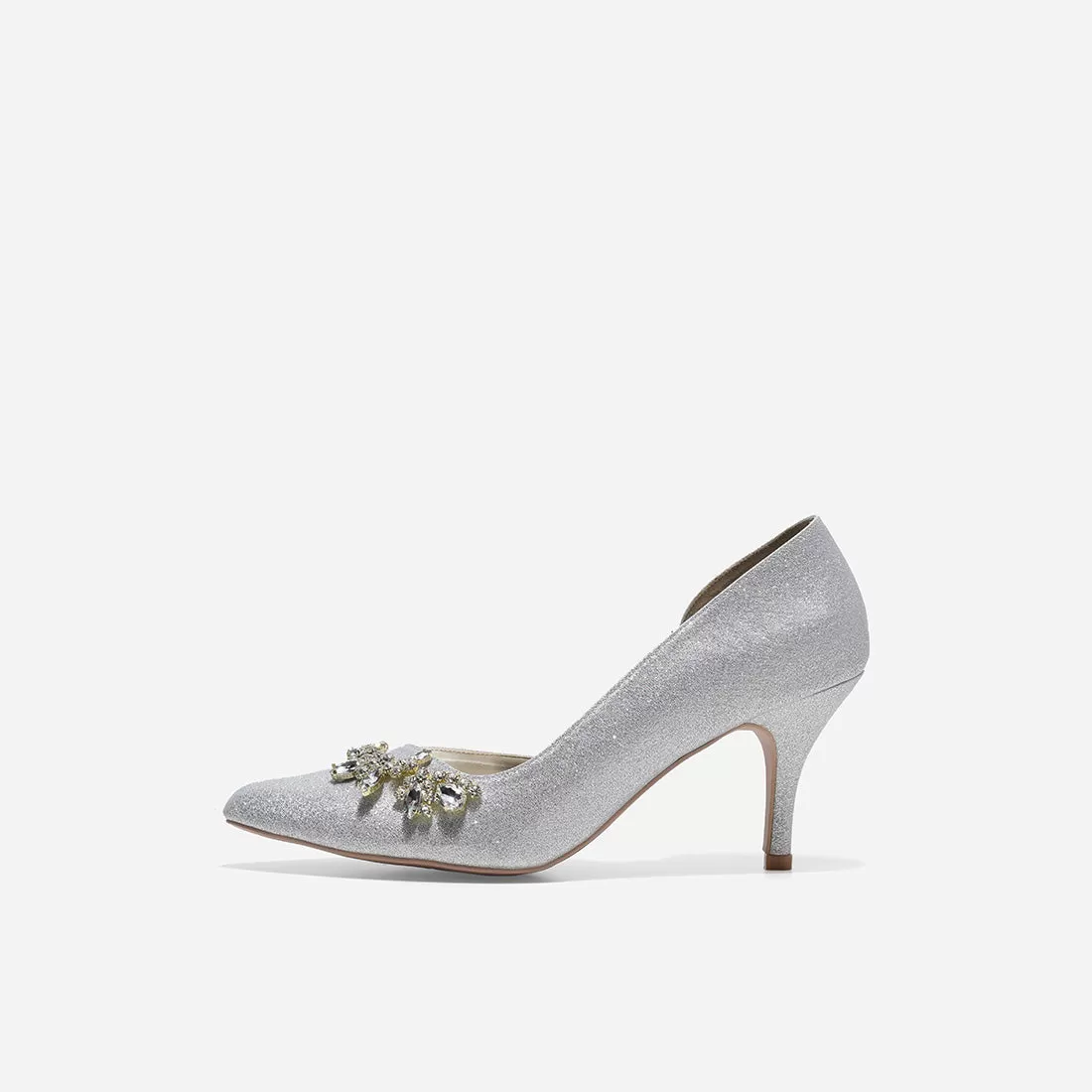 Evelyn Cynthia Silver Pumps