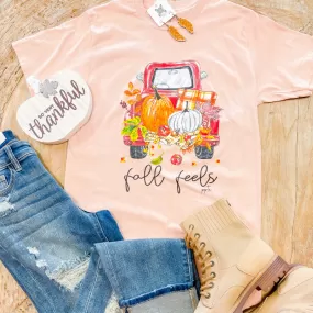 Fall Feels Soft Peach Graphic Tee