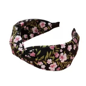 Flower Leaf Patterned Knot Burnout Headband