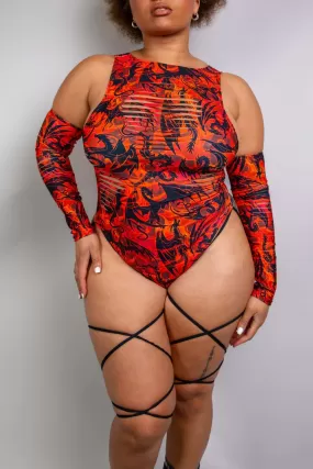 Forbidden Slit Sideboob Bodysuit with Leg Straps