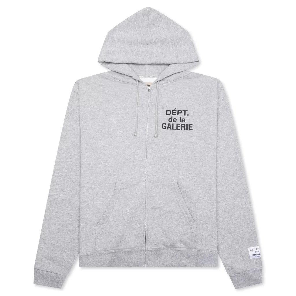 French Zip Hoodie - Heather Grey