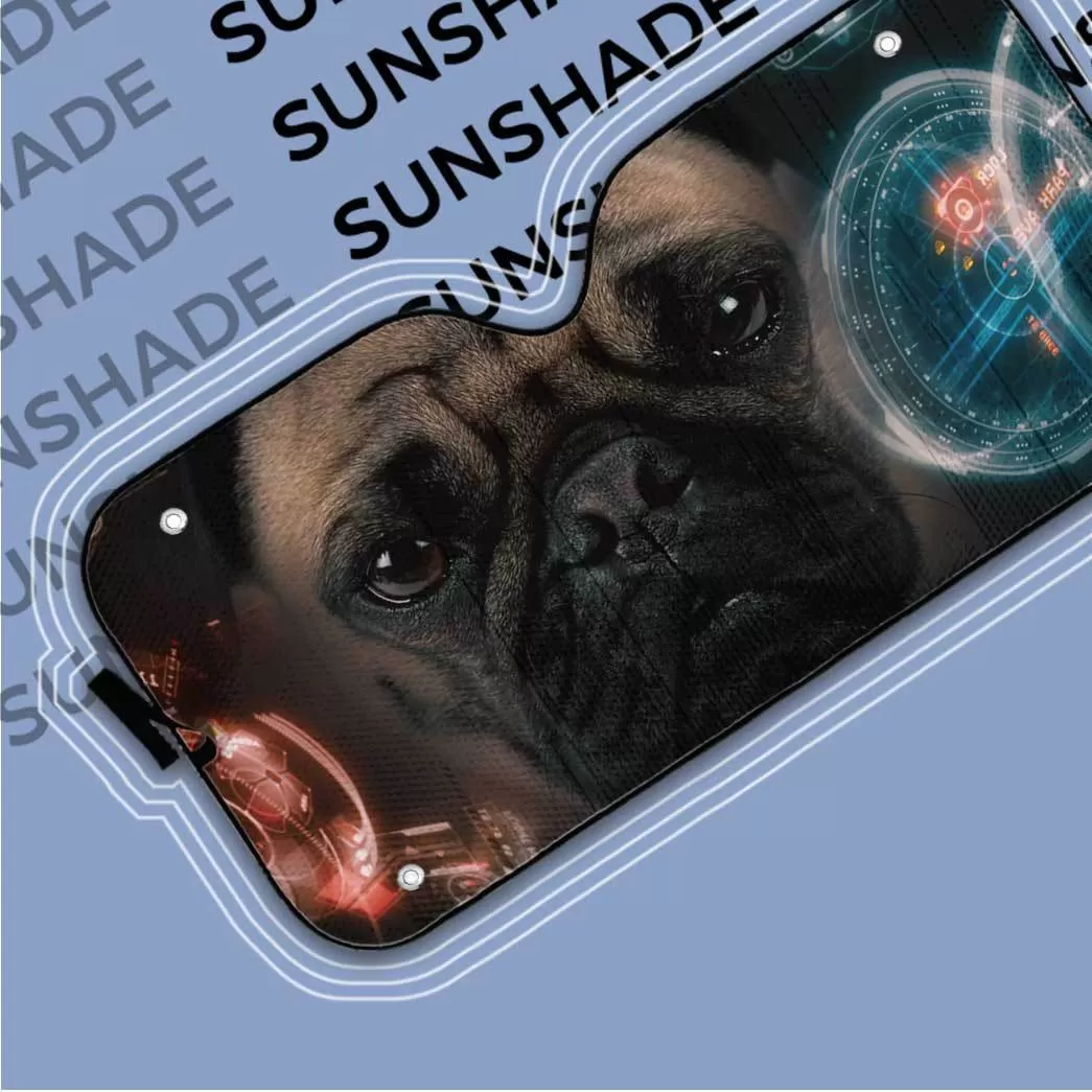 Gearhuman 3D Iron Man HUD Pug Dog Auto Sunshade