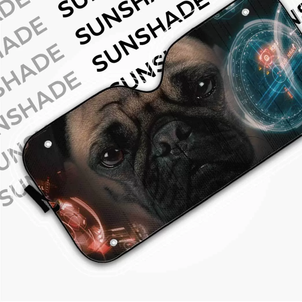 Gearhuman 3D Iron Man HUD Pug Dog Auto Sunshade