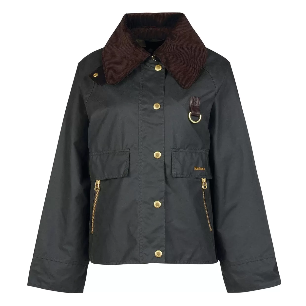 Giubbino Donna Barbour Catton Spey Wax Verde