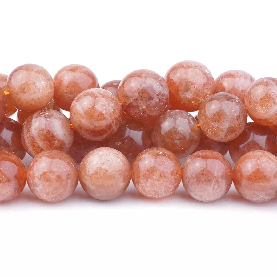 Golden Sunstone Natural 12mm Round AA Grade - 15-16 Inch