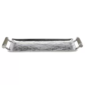 Hammered Stainless Steel Rectangle Tray 16X8