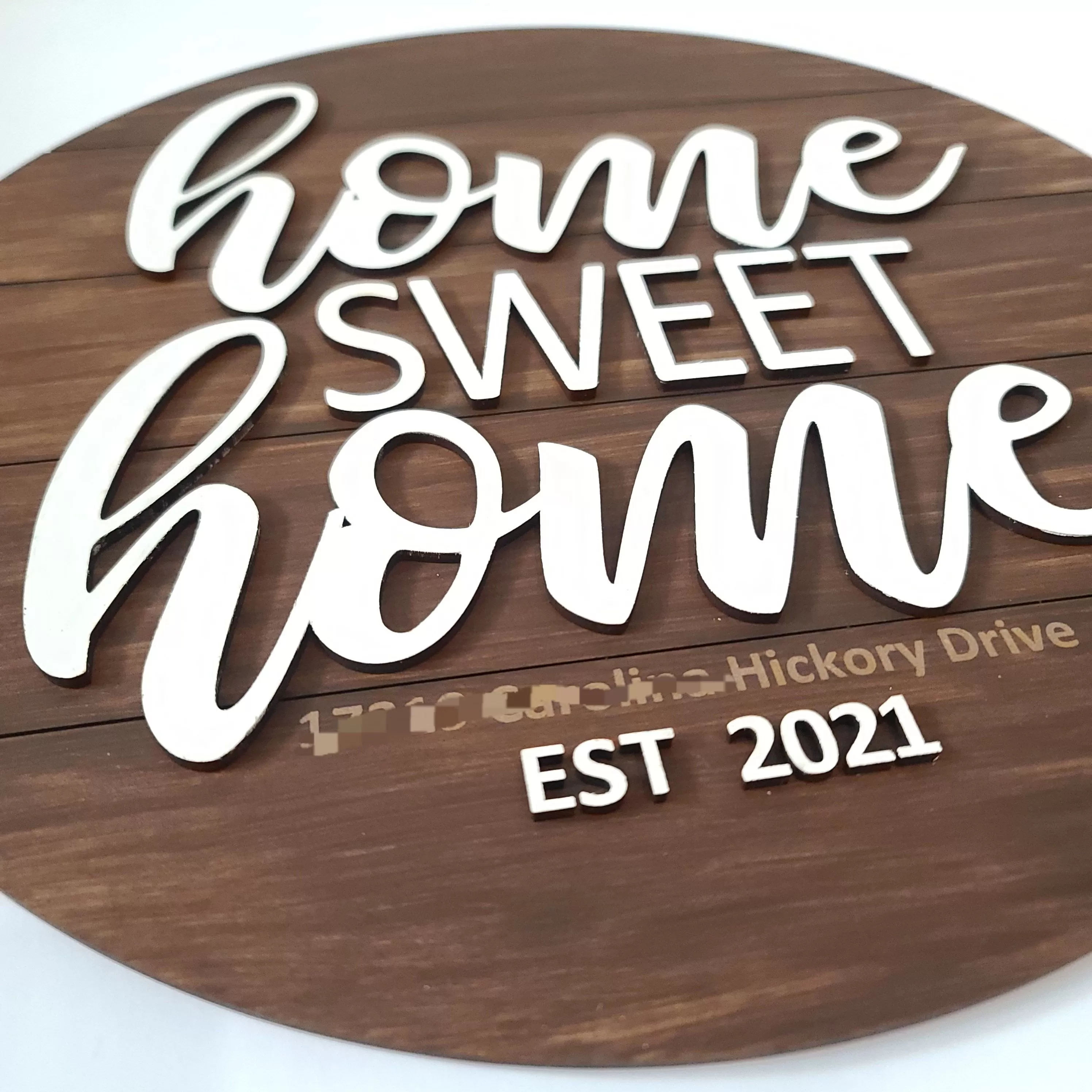 Home Sweet Home Round Shiplap Sign