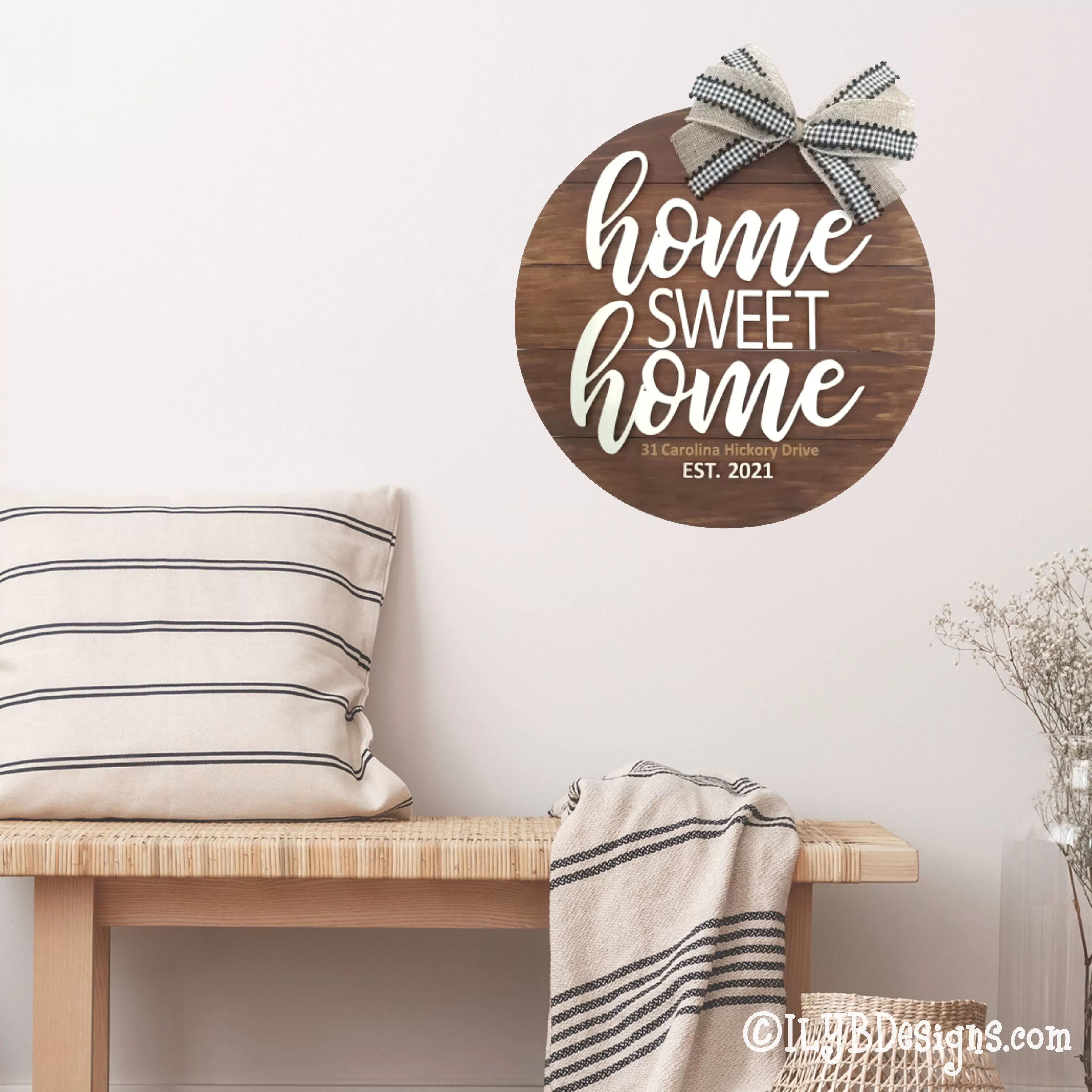 Home Sweet Home Round Shiplap Sign