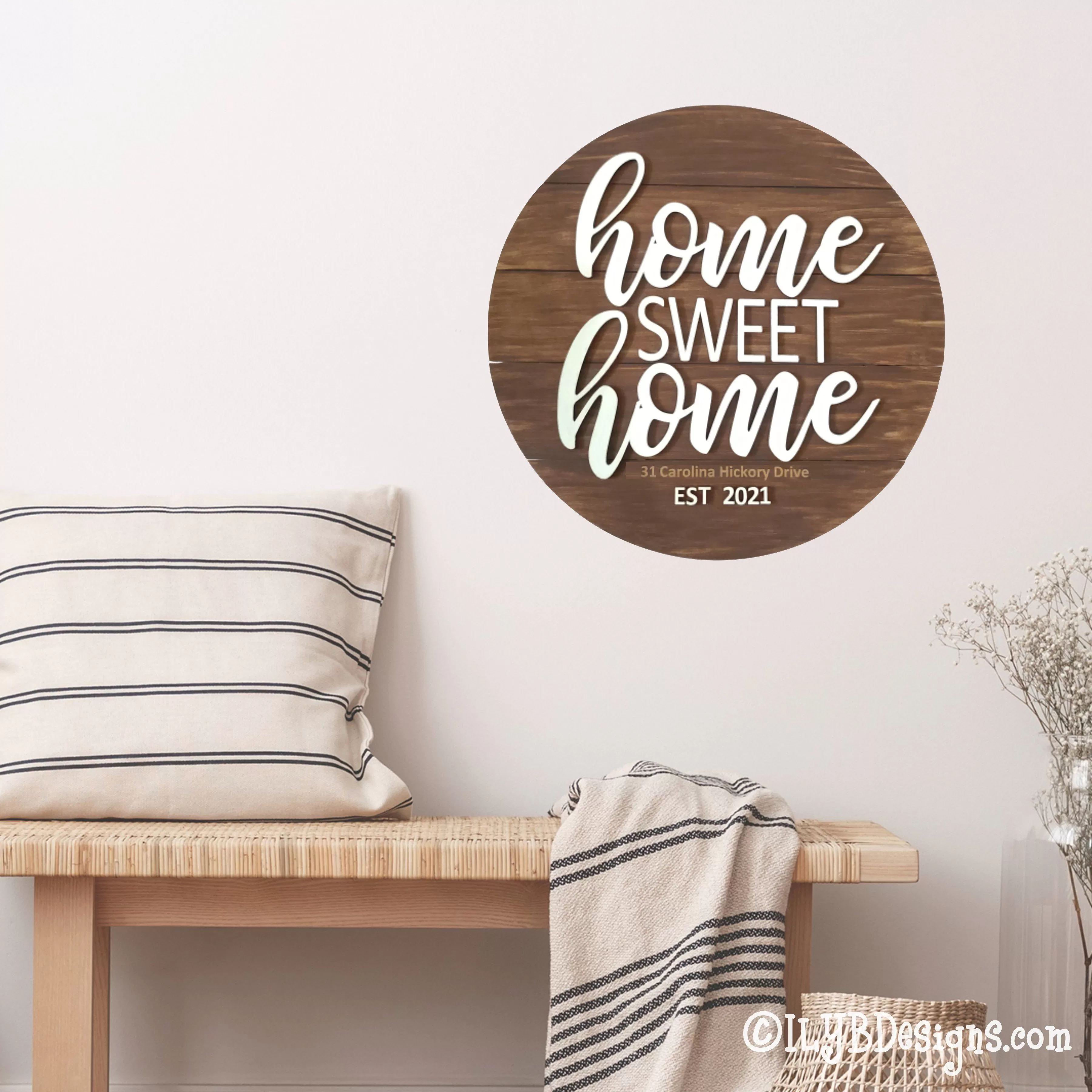 Home Sweet Home Round Shiplap Sign