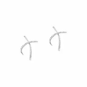 Interlocking Diamond Illusion Huggie Earrings