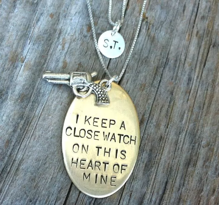 Johnny Cash Jewelry, Johnny Cash Necklace, I Keep A Close Watch, Double Layered Necklace, Mothers Day Gifts