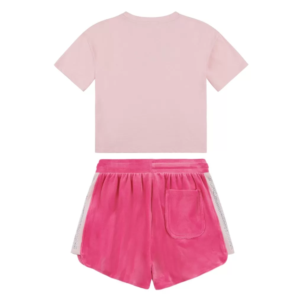 Juicy Couture Diamante Runner Tee/Short Set Junior