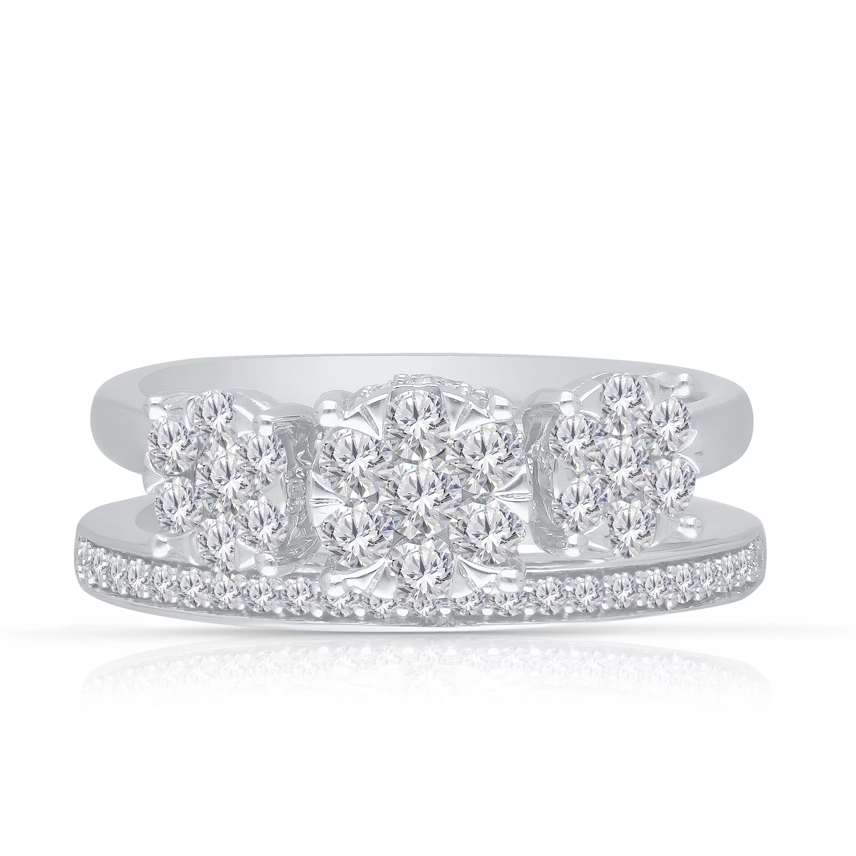 Kallati Eternal Cluster Diamond Ring in 14K White Gold