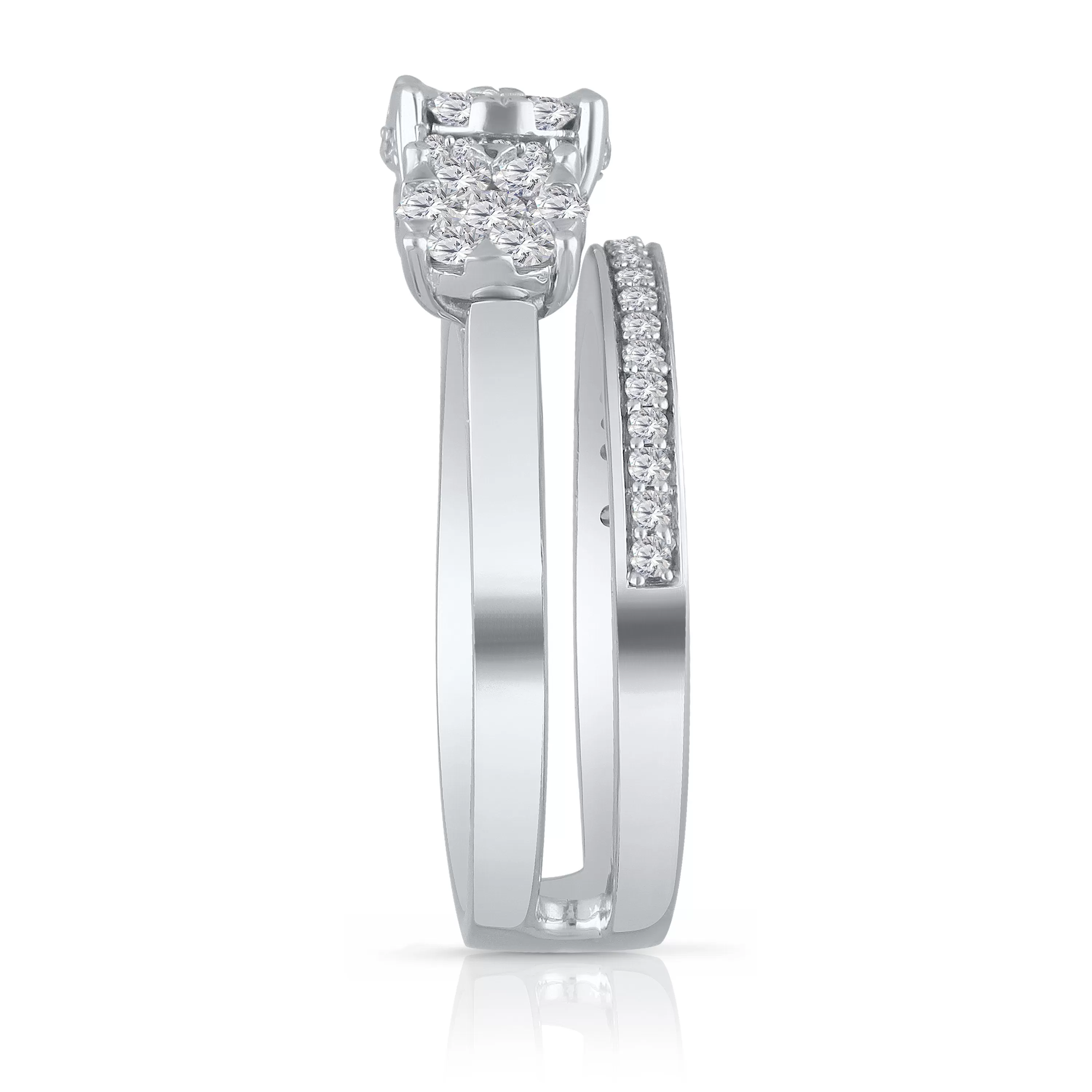 Kallati Eternal Cluster Diamond Ring in 14K White Gold