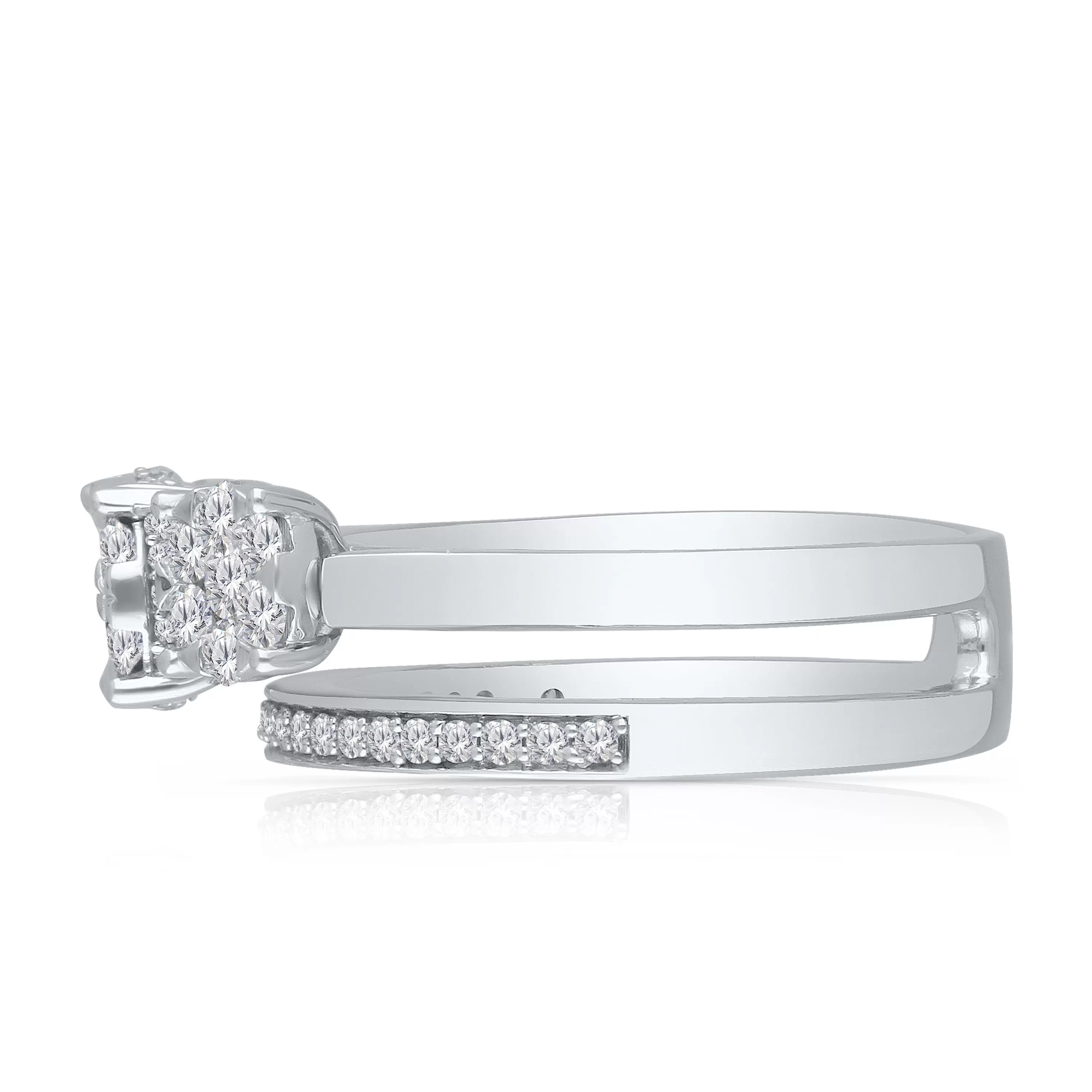 Kallati Eternal Cluster Diamond Ring in 14K White Gold