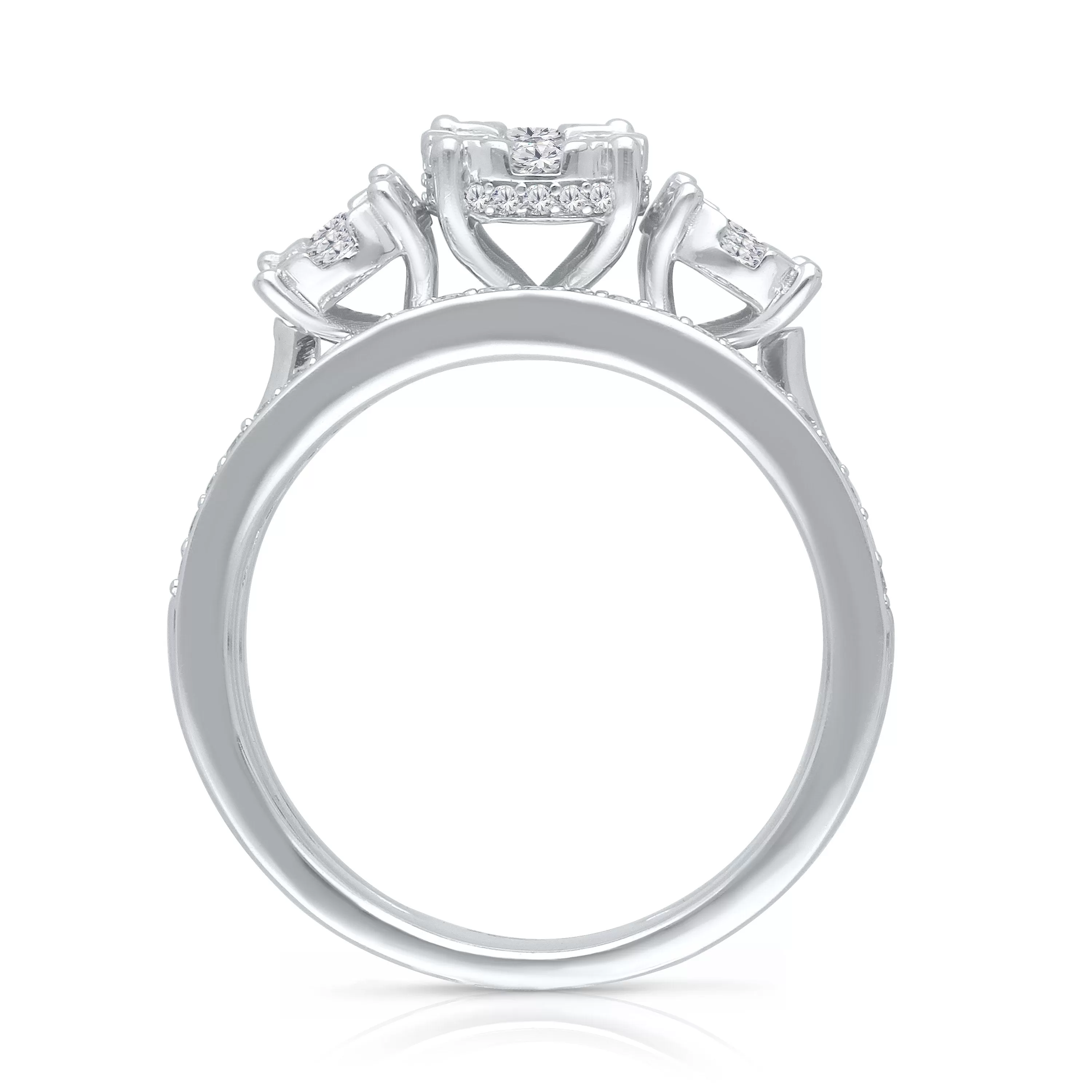 Kallati Eternal Cluster Diamond Ring in 14K White Gold