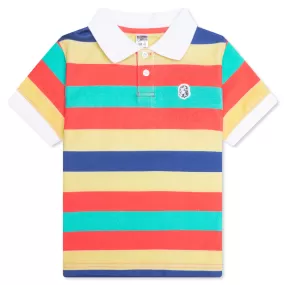 Kids BB Space Race S/S Polo - Hot Coral