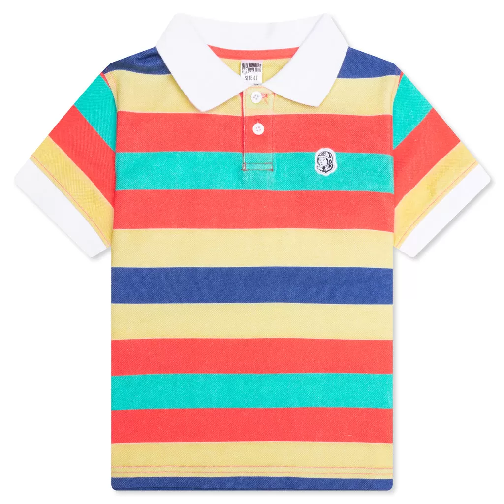 Kids BB Space Race S/S Polo - Hot Coral