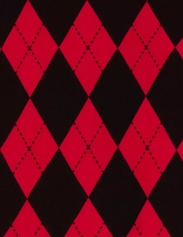 Kids Cotton Red & Black Argyle Pajamas