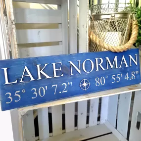 Lake Coordinates Sign | Latitude/Longitude Sign