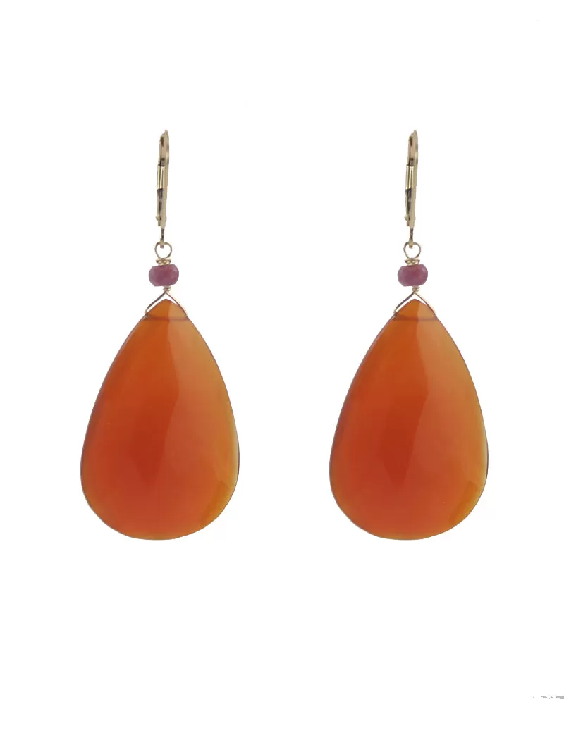 Large Carnelian Teardrop Earrings