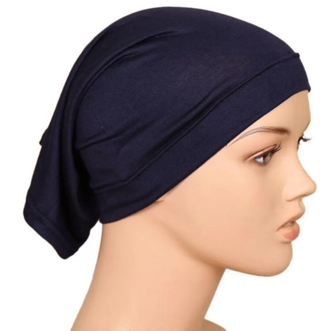 Lightweight Cotton Hijab Cap - Navy