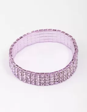 Lilac Stone Bling Stretch Bracelet