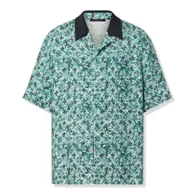 Louis Vuitton Monogram Pointilism Crepe Short Sleeved Blue Haze Shirt