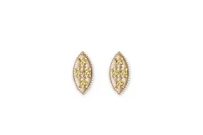 Marquise Citrine Leaf Studs