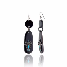 MCL Design Handcrafted Statement Earrings with Sterling Silver & Midday Blue Enamel