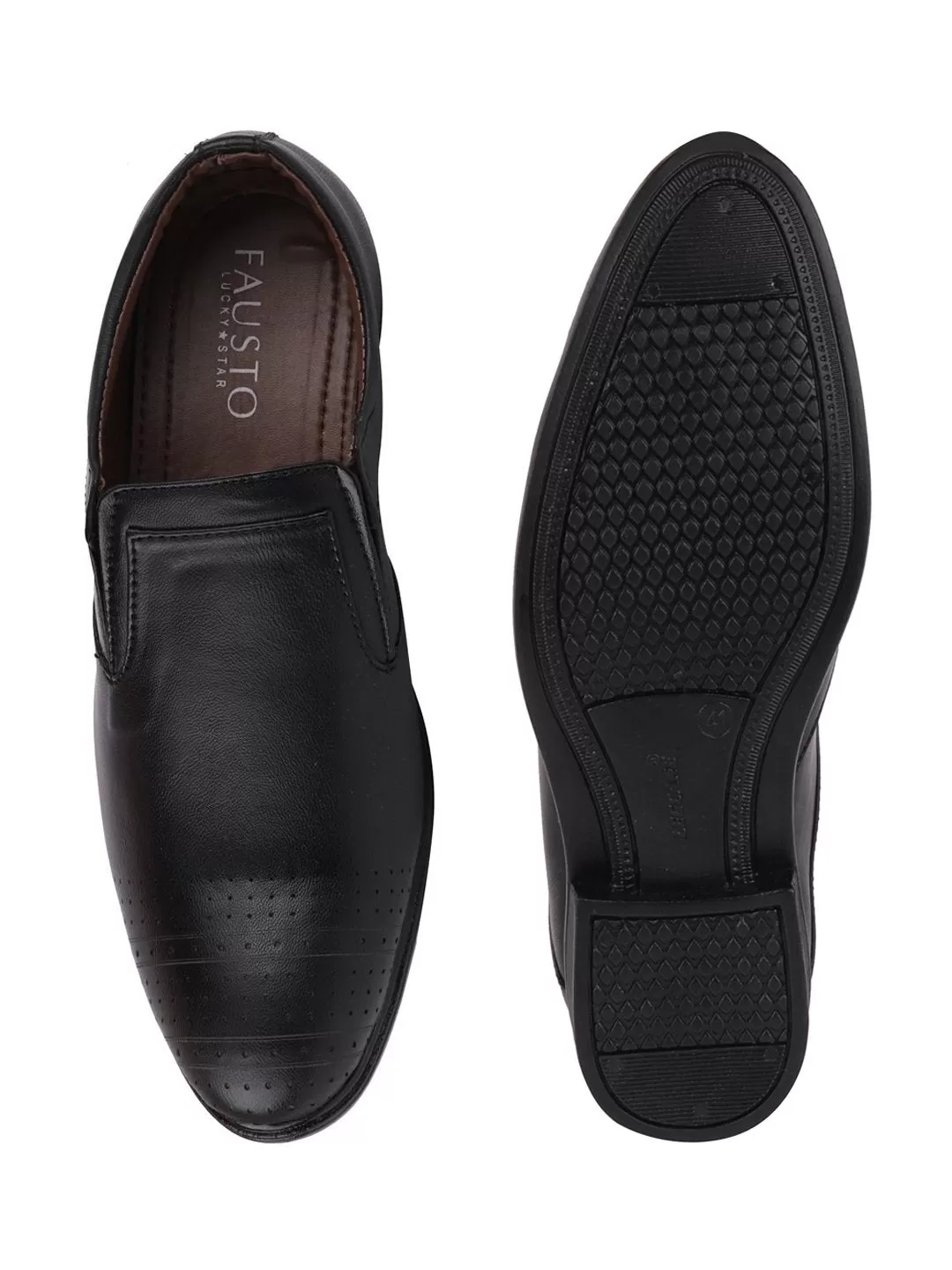 Men Black Formal Slip-On Shoes