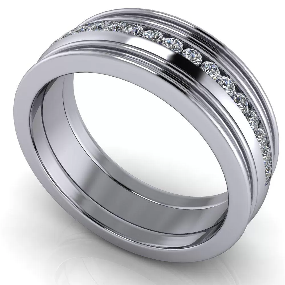 Men's Wedding Band Channel Set 7mm, .25 ct