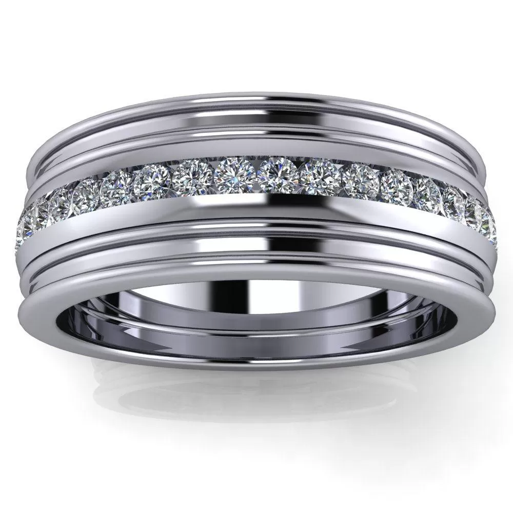 Men's Wedding Band Channel Set 7mm, .25 ct