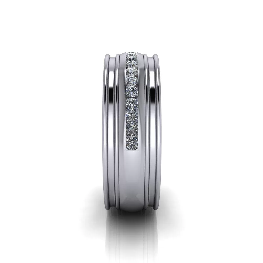 Men's Wedding Band Channel Set 7mm, .25 ct