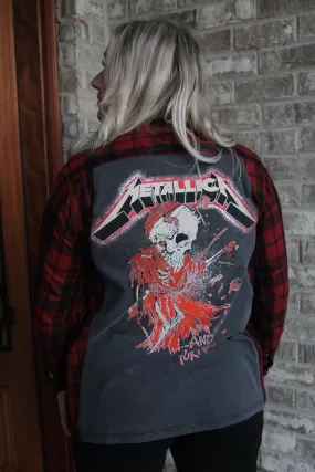 Metallica Band Tee Flannel