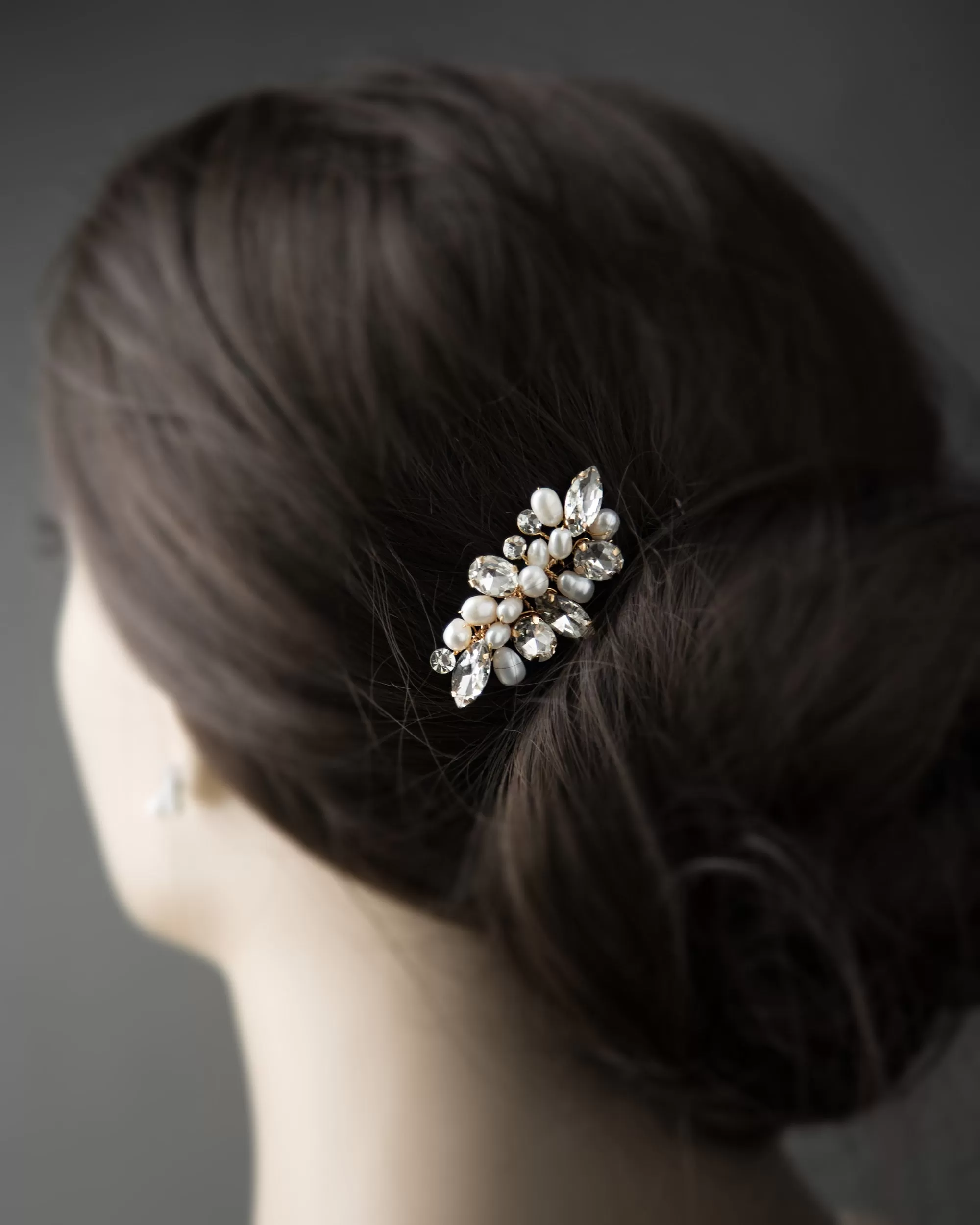 Mini Pearl and Rhinestone Crystal Hair Comb