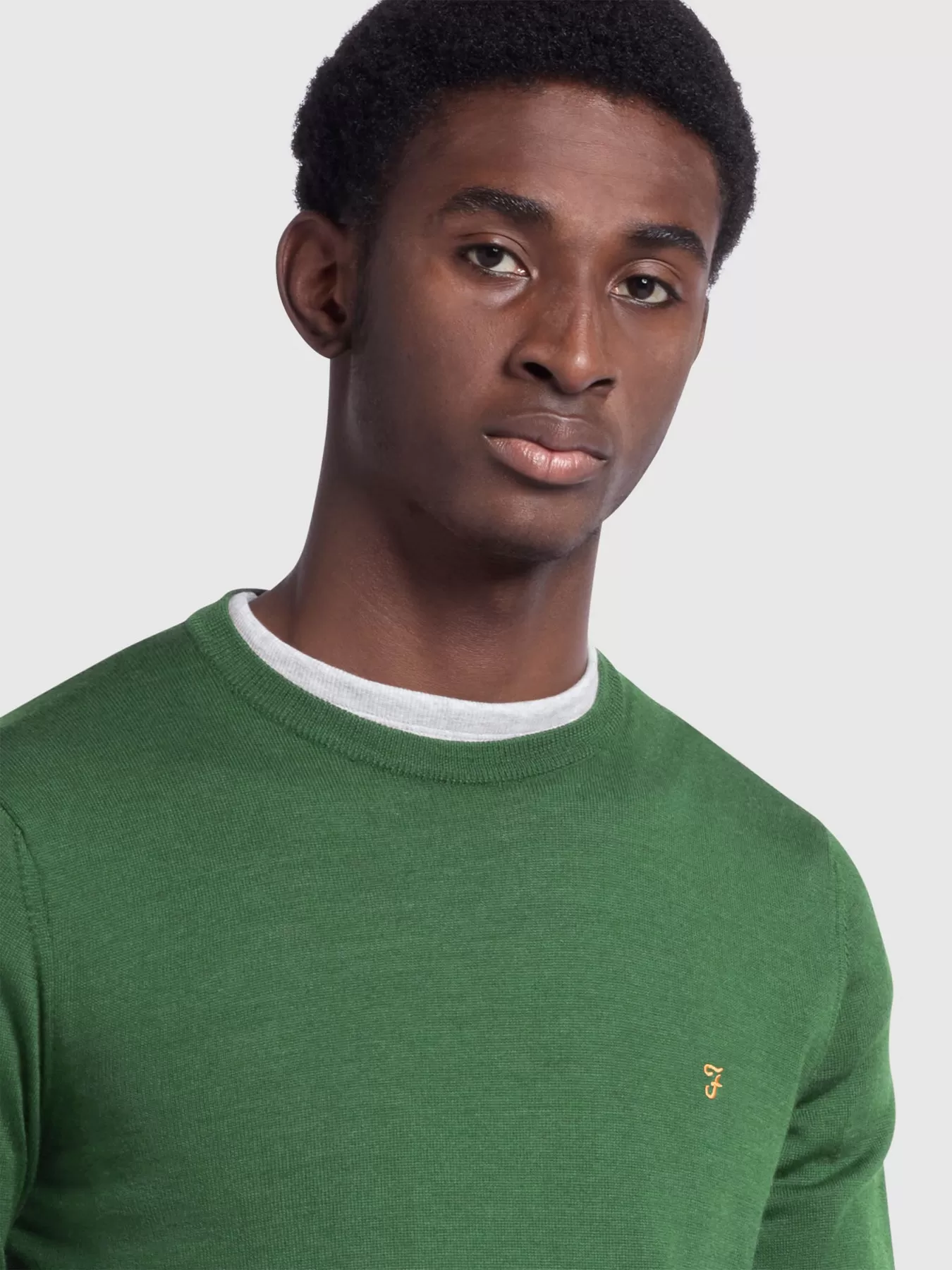 Mullen Merino Wool Crew Neck Jumper In Wreath Green