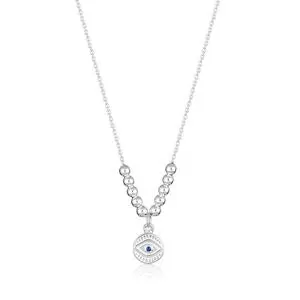 Nadia evil eye necklace in silver