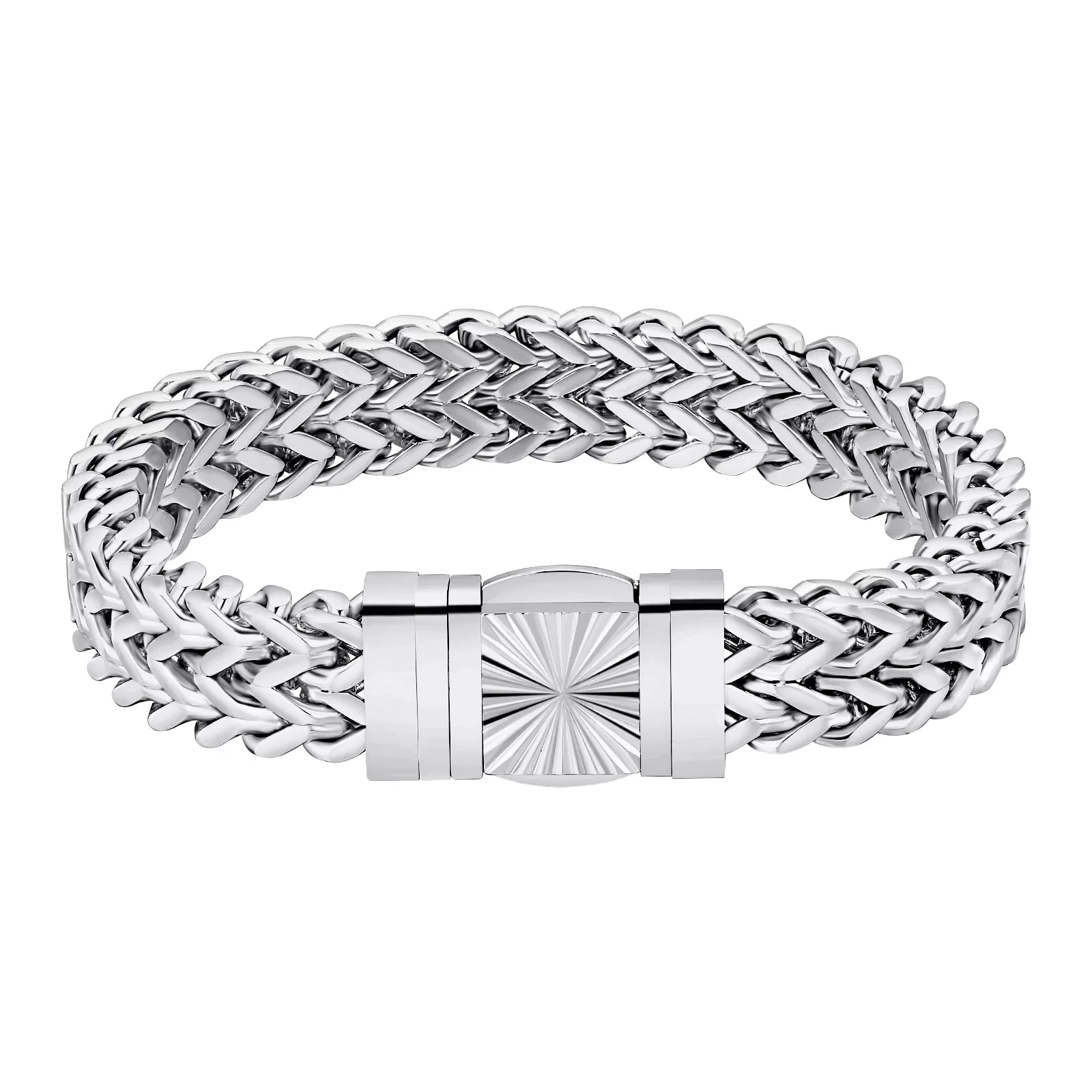 New 12mm 4-Sided Franco Bracelet with Embossed Clasp