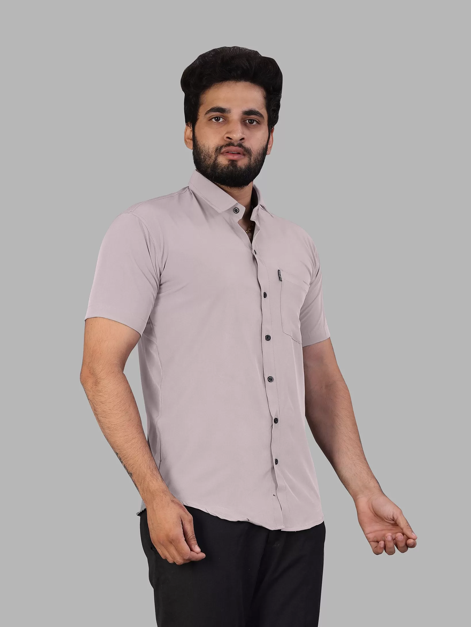 Papaya Whip Expandable Short Sleeve Shirt