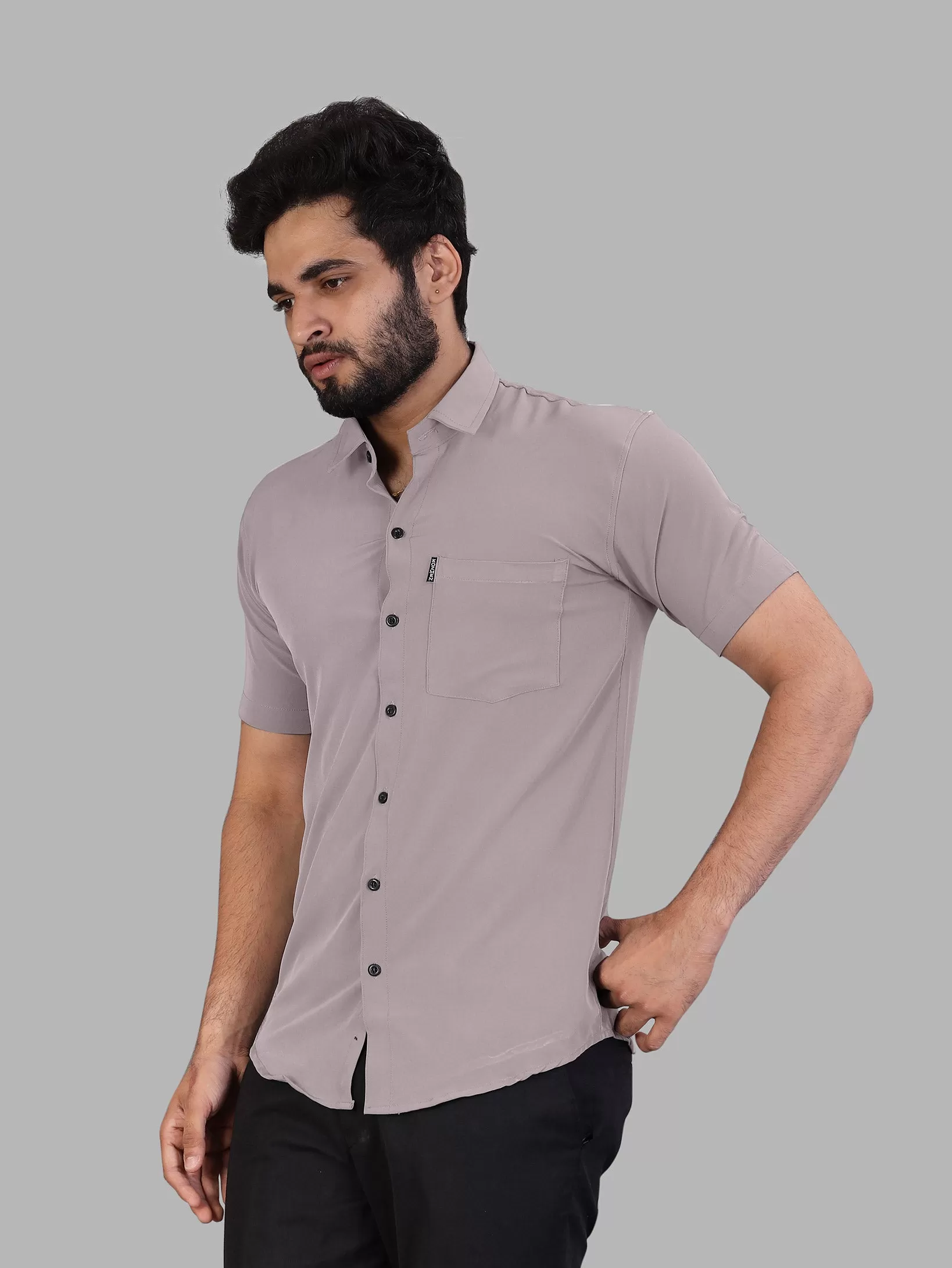 Papaya Whip Expandable Short Sleeve Shirt