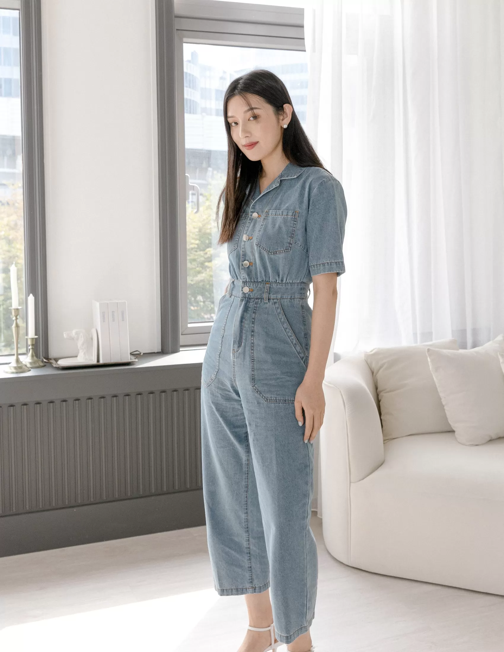 Parker Denim Jumpsuit in Light Wash