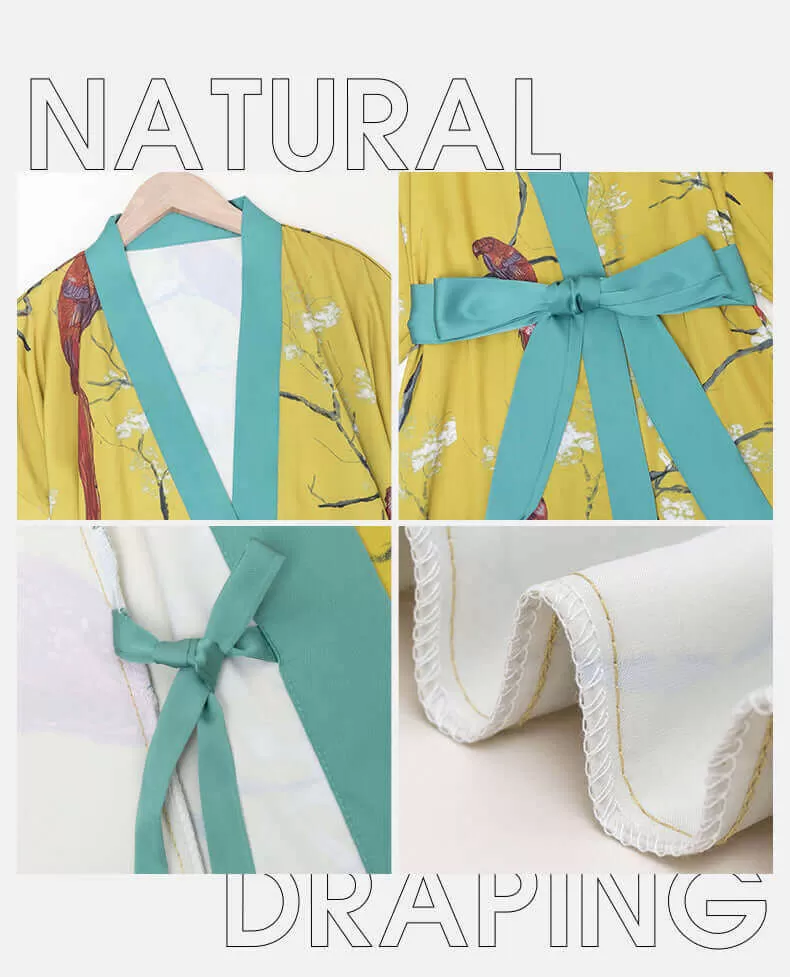 Perched Bird Kimono Robe